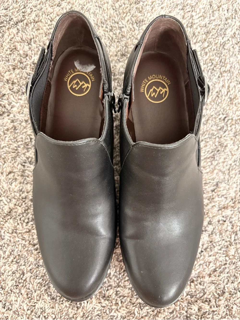 Women’s Black Leather Slip-On Shoes